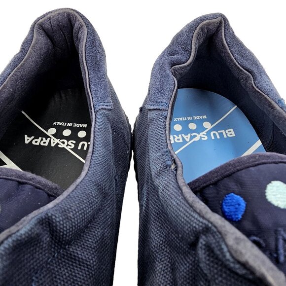 NEW Blue Scarpa Italy Mens 15 Navy Blue Casual Shoes Italian Low Sneakers Tennis - Picture 11 of 14